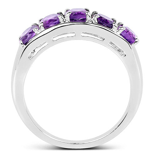 1.70 Carat Genuine Amethyst .925 Sterling Silver Ring on sale at MyriadMart