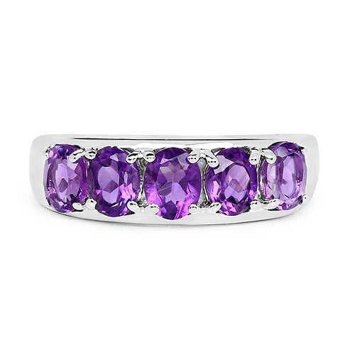 1.70 Carat Genuine Amethyst .925 Sterling Silver Ring on sale at MyriadMart