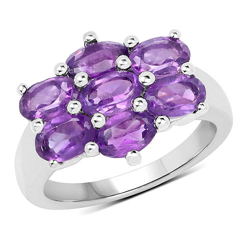 3.01 Carat Genuine Amethyst .925 Sterling Silver Ring on sale at MyriadMart