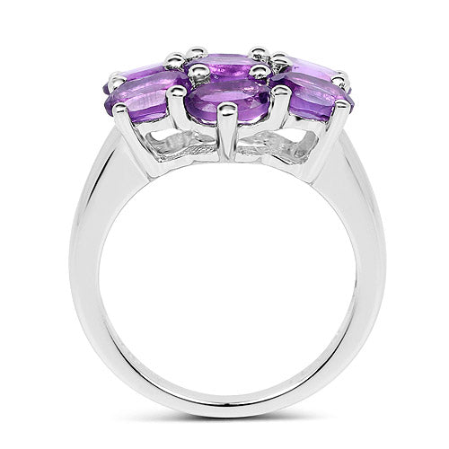 3.01 Carat Genuine Amethyst .925 Sterling Silver Ring on sale at MyriadMart