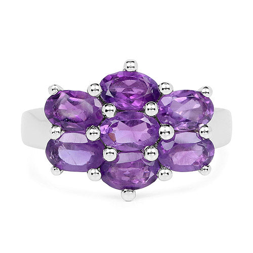 3.01 Carat Genuine Amethyst .925 Sterling Silver Ring on sale at MyriadMart