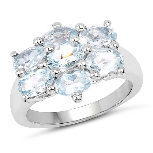 3.57 Carat Genuine Blue Topaz .925 Sterling Silver Ring on sale at MyriadMart