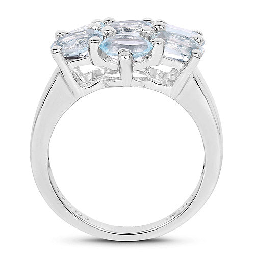 3.57 Carat Genuine Blue Topaz .925 Sterling Silver Ring on sale at MyriadMart