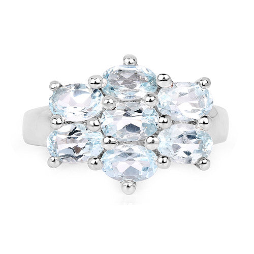3.57 Carat Genuine Blue Topaz .925 Sterling Silver Ring on sale at MyriadMart