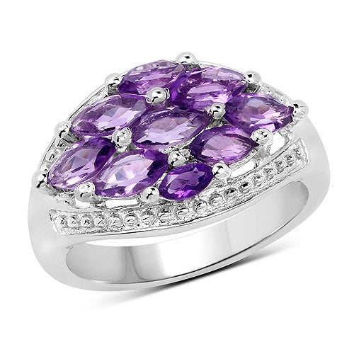 1.91 Carat Genuine Amethyst .925 Sterling Silver Ring on sale at MyriadMart