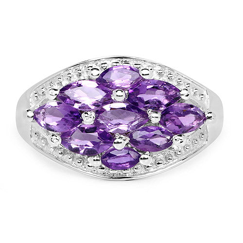 1.91 Carat Genuine Amethyst .925 Sterling Silver Ring on sale at MyriadMart