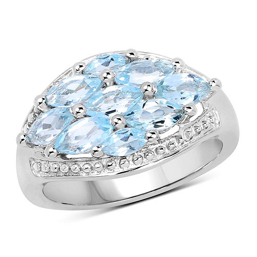 2.50 Carat Genuine Blue Topaz .925 Sterling Silver Ring on sale at MyriadMart