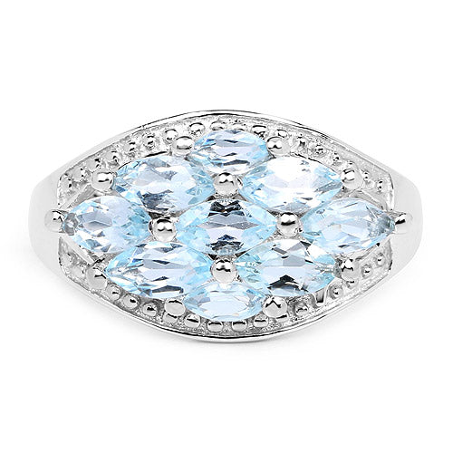 2.50 Carat Genuine Blue Topaz .925 Sterling Silver Ring on sale at MyriadMart