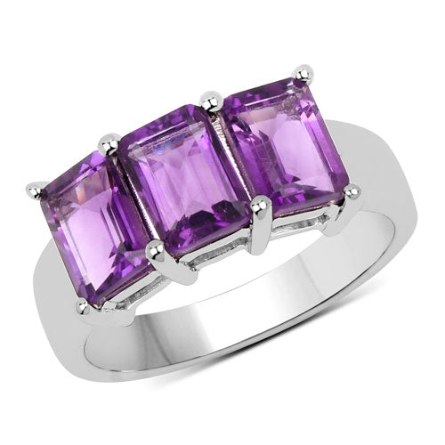 2.85 Carat Genuine Amethyst .925 Sterling Silver Ring on sale at MyriadMart