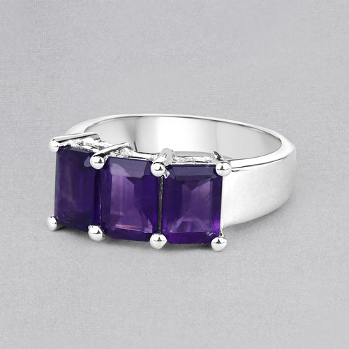 2.85 Carat Genuine Amethyst .925 Sterling Silver Ring on sale at MyriadMart