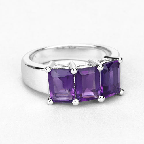 2.85 Carat Genuine Amethyst .925 Sterling Silver Ring on sale at MyriadMart