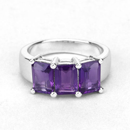 2.85 Carat Genuine Amethyst .925 Sterling Silver Ring on sale at MyriadMart