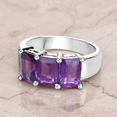 2.85 Carat Genuine Amethyst .925 Sterling Silver Ring on sale at MyriadMart