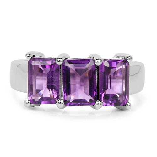 2.85 Carat Genuine Amethyst .925 Sterling Silver Ring on sale at MyriadMart