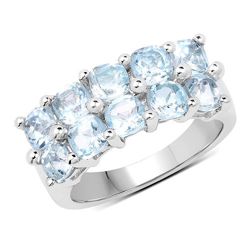 3.60 Carat Genuine Blue Topaz .925 Sterling Silver Ring on sale at MyriadMart