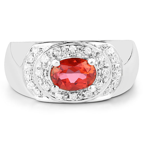 1.37 Carat Genuine Pink Topaz and White Cubic Zirconia .925 Sterling Silver Ring on sale at MyriadMart