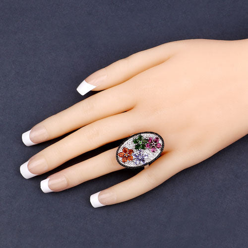 5.01 Carat Genuine Multi Stones .925 Sterling Silver Ring on sale at MyriadMart