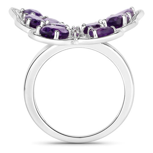 4.32 Carat Genuine Amethyst .925 Sterling Silver Ring on sale at MyriadMart