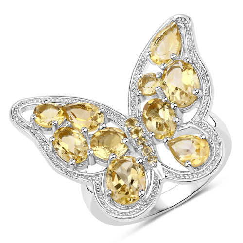 4.43 Carat Genuine Citrine .925 Sterling Silver Ring on sale at MyriadMart