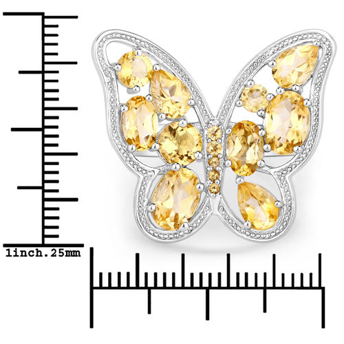4.43 Carat Genuine Citrine .925 Sterling Silver Ring on sale at MyriadMart