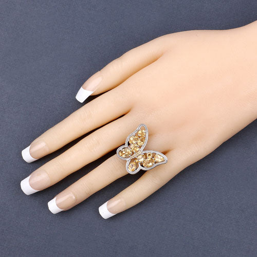 4.43 Carat Genuine Citrine .925 Sterling Silver Ring on sale at MyriadMart