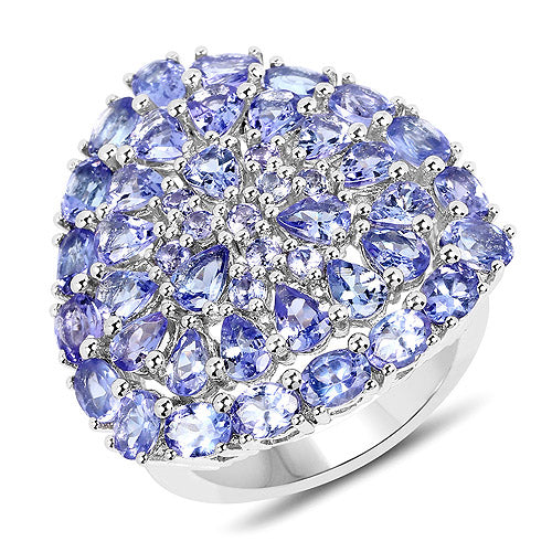 5.93 Carat Genuine Tanzanite .925 Sterling Silver Ring on sale at MyriadMart