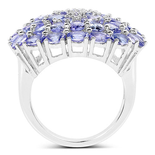 5.93 Carat Genuine Tanzanite .925 Sterling Silver Ring on sale at MyriadMart
