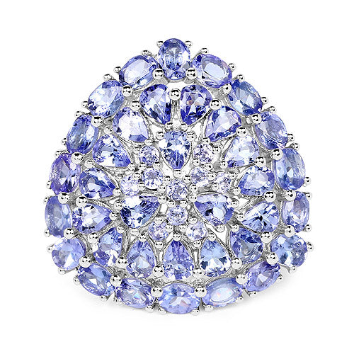 5.93 Carat Genuine Tanzanite .925 Sterling Silver Ring on sale at MyriadMart