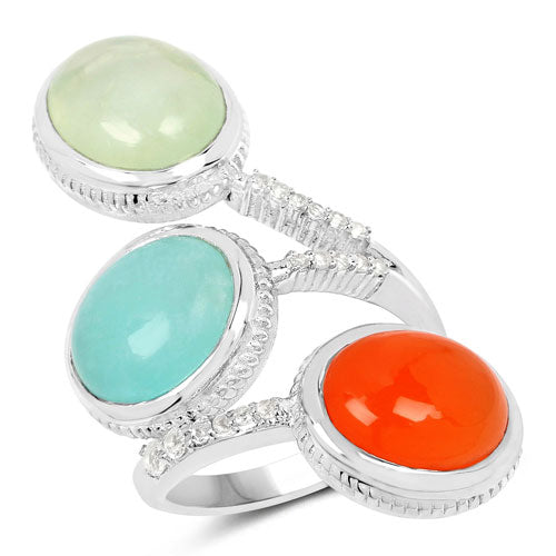9.50 Carat Genuine Multi Stone .925 Sterling Silver Ring on sale at MyriadMart