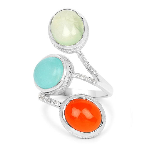 9.50 Carat Genuine Multi Stone .925 Sterling Silver Ring on sale at MyriadMart