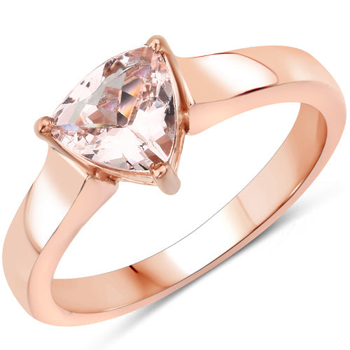 0.90 Carat Genuine Morganite .925 Sterling Silver Ring on sale at MyriadMart