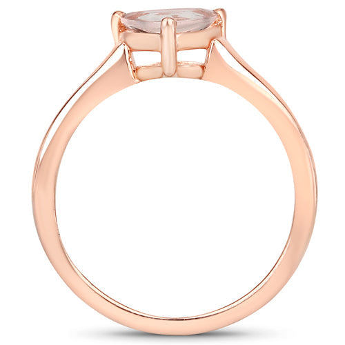 0.90 Carat Genuine Morganite .925 Sterling Silver Ring on sale at MyriadMart
