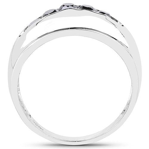0.50 Carat Genuine Black Diamond .925 Sterling Silver Ring on sale at MyriadMart