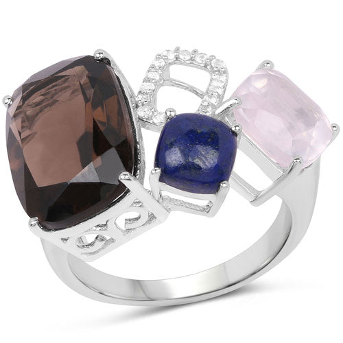 7.51 Carat Genuine Multi Stone .925 Sterling Silver Ring on sale at MyriadMart