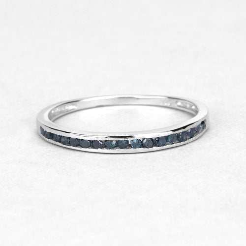 0.20 Carat Genuine Blue Diamond .925 Sterling Silver Ring on sale at MyriadMart