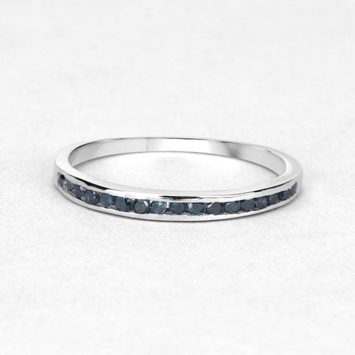 0.20 Carat Genuine Blue Diamond .925 Sterling Silver Ring on sale at MyriadMart