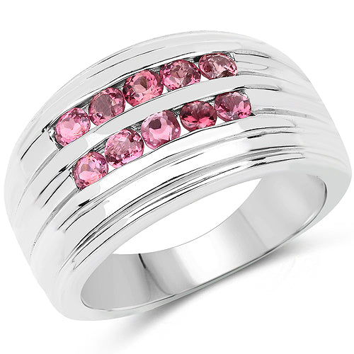 1.00 Carat Genuine Pink Tourmaline .925 Sterling Silver Ring on sale at MyriadMart