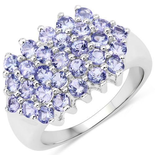2.03 Carat Genuine Tanzanite .925 Sterling Silver Ring on sale at MyriadMart