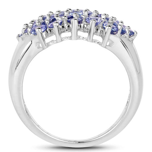 2.03 Carat Genuine Tanzanite .925 Sterling Silver Ring on sale at MyriadMart
