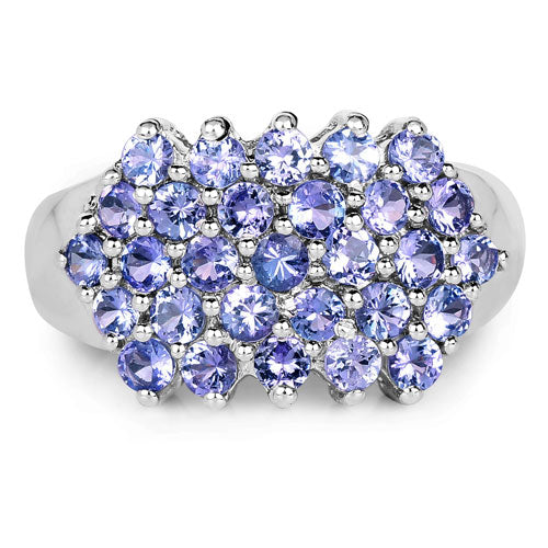 2.03 Carat Genuine Tanzanite .925 Sterling Silver Ring on sale at MyriadMart