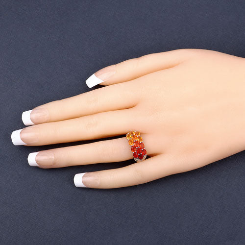1.56 Carat Genuine Fire Opal .925 Sterling Silver Ring on sale at MyriadMart