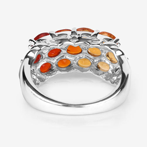 1.56 Carat Genuine Fire Opal .925 Sterling Silver Ring on sale at MyriadMart