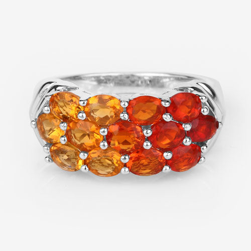 1.56 Carat Genuine Fire Opal .925 Sterling Silver Ring on sale at MyriadMart