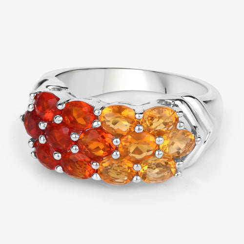 1.56 Carat Genuine Fire Opal .925 Sterling Silver Ring on sale at MyriadMart