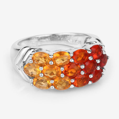 1.56 Carat Genuine Fire Opal .925 Sterling Silver Ring on sale at MyriadMart