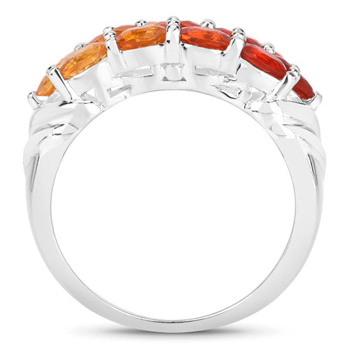 1.56 Carat Genuine Fire Opal .925 Sterling Silver Ring on sale at MyriadMart