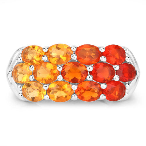 1.56 Carat Genuine Fire Opal .925 Sterling Silver Ring on sale at MyriadMart