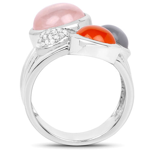 5.96 Carat Genuine Multi Stone .925 Sterling Silver Ring on sale at MyriadMart