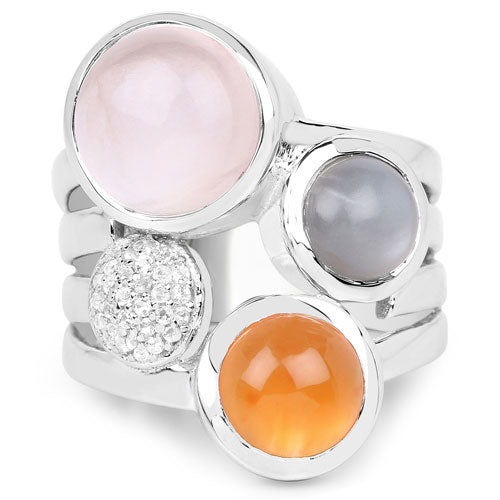 5.96 Carat Genuine Multi Stone .925 Sterling Silver Ring on sale at MyriadMart