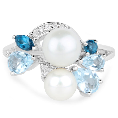 4.96 Carat Genuine Multi Stones .925 Sterling Silver Ring on sale at MyriadMart